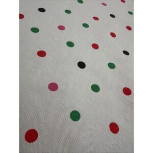 Kate Spade CONFETTI Multi Color Polka Dot Cotton Tablecloth 68" Round Green Pink